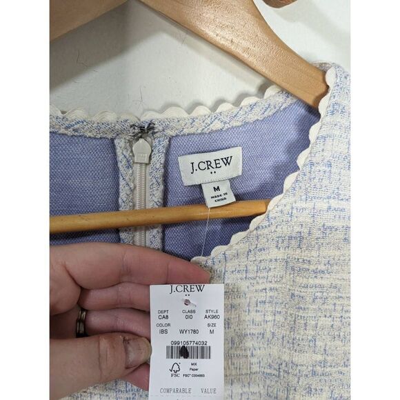 NWT J. Crew Factory Tweed Scalloped Sleeveless Tank Top Shirt - Size M - Picture 6 of 7